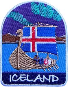 Patch brodé Islande à thermocoller/à coudre – Insigne, drapeau, blason de l'île – Cadeau - Product Image 1