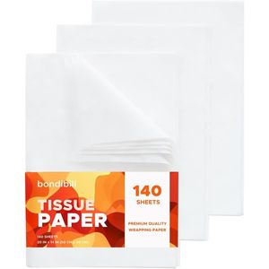 20 sacs cadeaux en papier de soie blanc sans acide de 14 pouces, 140 feuilles, emballage en vrac pour le rangement de cadeaux - Product Image 3