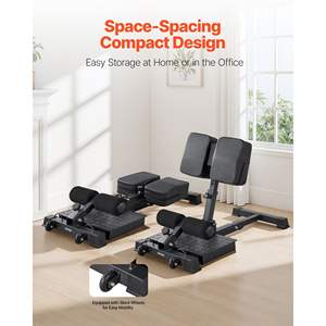 Système de musculation à domicile noir, installation facile, pliable, équipement d'entraînement pour le tronc, la taille et les fessiers, banc multifonctionnel pour squats profonds pour les jambes - Product Image 5