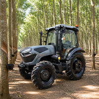 Tracteur agricole 4x4 de 100 CV avec cabine climatisée, moteur diesel haute puissance, système hydraulique robuste et capacité de levage élevée Pro