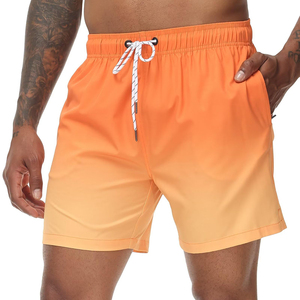 Short de bain vert uni pour homme avec cordon de serrage, séchage rapide, style décontracté, avec poches, taille mi-haute, longueur courte - Product Image 4