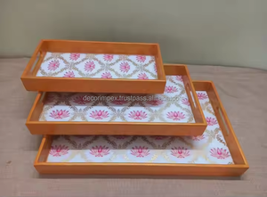 Plateaux de service modernes et personnalisables en bois naturel MDF Acacia de fournisseur indien - Multi-pièces pour la maison, service de repas, taille personnalisée - Product Image 2