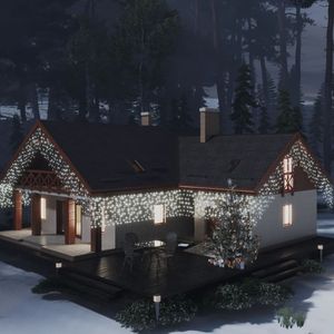 393.7 bianca fredda a LED 400 \ "luci Decorative per ghiaccioli da tenda con 8 funzioni - Product Image 1