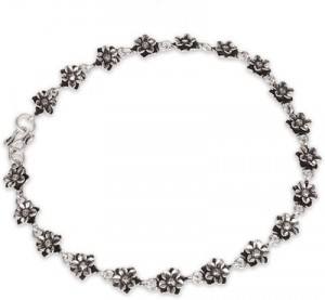 Hermosa Pulsera de Tobillo con Cadena Floral de Plata de Ley 925 con Diseño de Flores - Joyería Delicada con Diseño de Flores para Mujer - Product Image 2