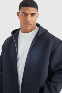 Sweat-shirt à capuche zippé unisexe OEM, style vintage délavé au soleil, effet délavé à l'acide, logo personnalisé, respirant, pour hommes, personnalisable - Product Image 3