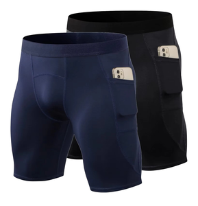 Shorts de compression pour hommes, dernière conception, haute qualité, respirants, séchage rapide, couleur unie, taille élastique personnalisable, vente chaude, prix raisonnable - Product Image 1