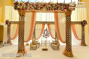 Mandapam de mariage traditionnel telugu à thème paon aux couleurs vibrantes, Mandapam de mariage indien, Scène de mariage Mandapam USA - Product Image 2