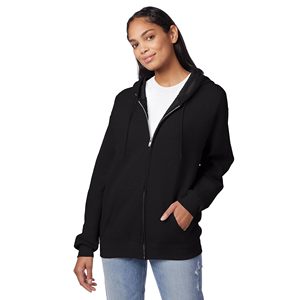 Sweat-shirts à capuche vierges personnalisables avec logo, très demandés, en molleton bouclette noir épais, coupe oversize, avec fermeture éclair YKK, style boxy, couleur unie - Product Image 2