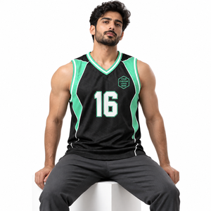 Camiseta de baloncesto para hombre, sin mangas, cuello redondo, licra/poliéster, 180 g, nombres y números personalizados, impresión por transferencia térmica/sublimación - Product Image 2