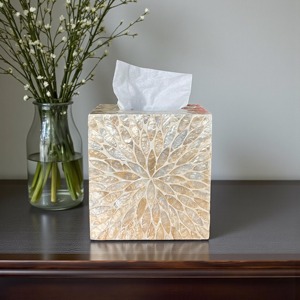 Designer Mother Of Pearl Tissue Holder Perfect For Coffee Table Dining Table And <b>Vanity</b> Decor Wholesale From India - Product Image 5