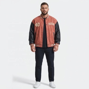 Veste bomber de style universitaire pour homme, en tissu de haute qualité, avec manches en cuir, personnalisable - Product Image 2
