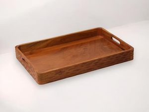 Acacia Wood Modern Decorative <b>Tray</b> <b>Large</b> Rectangular <b>Serving</b> Platter with Handles for Dining Table Home Decor Wedding - Product Image 2