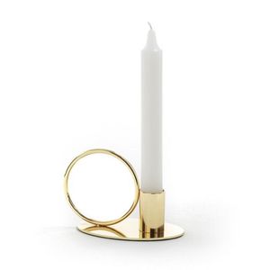 Candelabro moderno decorativo de metal dorado para velas cónicas - Product Image 2