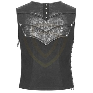 Gilet en cuir à carreaux décontracté pour homme, séchage rapide, pour l'extérieur, avec logo personnalisé, veste d'extérieur en cuir - Product Image 2