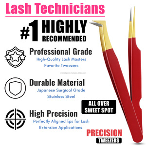 Professional lash extension tweezer 90-degree tweezers eyelash extension with Boot Russian Volume Stainless Steel Beauty <b>Tools</b> - Product Image 3