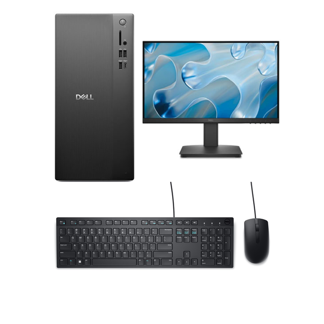 Original Desktop Computer Complete Set CPU I3-14100 8G RAM 512G SSD Dells Tower ECT1250 PC Desktop with Monitor Dells E2425HM