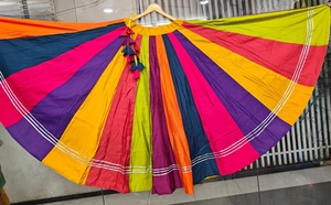 Color Block Embroidered Lehenga Set Block Print Skirt and Tank <b>Top</b> Traditional <b>Indian</b> Pakistani Outfit Festival Wear - Product Image 5