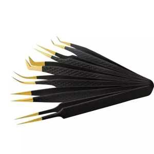Juego de Pinzas Profesionales de Acero Inoxidable para Extensión de Pestañas, 8 Piezas, Herramientas de Precisión para Artistas de Volumen de Pestañas - Product Image 2