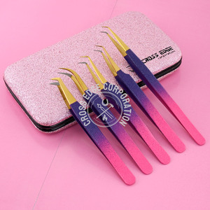 Nouvelle pince à épiler d'isolation de cils de Volume de pointe de fibre professionnelle pince à épiler Extensions de cils pince à épiler en acier inoxydable - Product Image 1