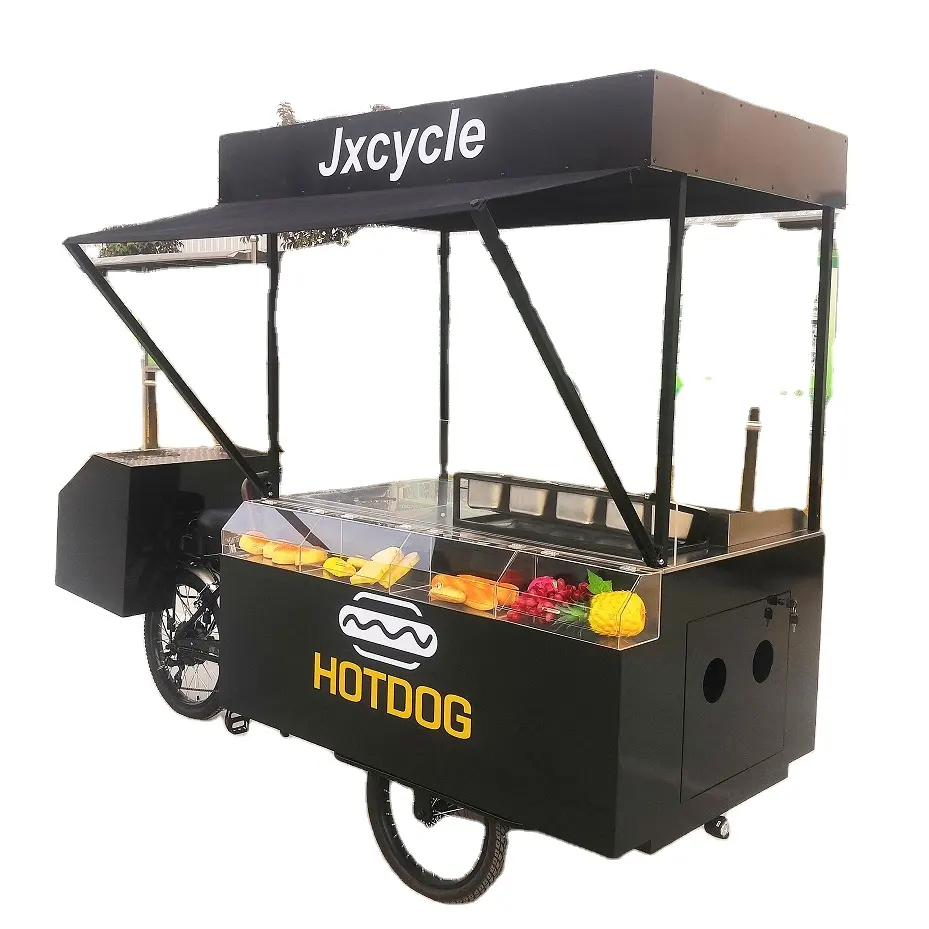 Tricycle hot-dog Offre Spéciale vélo hot-dog avec grill et friteuse vélo de chariot de nourriture