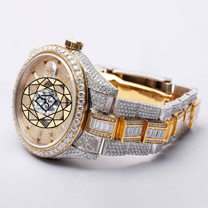 Private Label Stainless Steel Quartz <b>Watch</b> Custom Round <b>Case</b> Diamond Luminous Features Square Dial Lab IGI Diamond <b>Watch</b> - Product Image 4