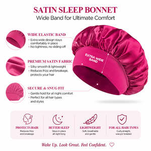 Bonnet de Douche et Bonnet de Nuit en Acrylique Satiné Personnalisable avec Logo, Tendance Classique, Grande Taille, Bande Large, Unisexe, Motif à Pois Décontracté - Product Image 3