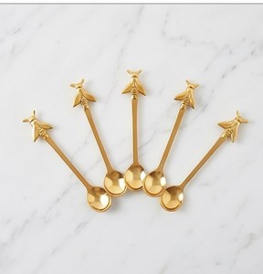 Cucharas de Té Chapadas en Oro con Diseño Novedoso de Pájaro, Utensilios Creativos de Servir con Mango Largo para Regalos - Product Image 1