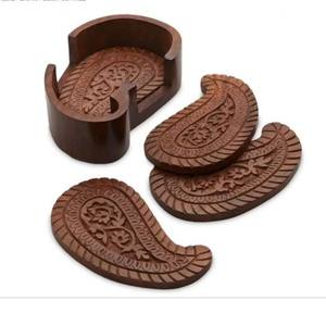 Wooden <b>Coaster</b> <b>Set</b> for Coffee Tea and Drinks Natural Solid Wood Drink <b>Coasters</b> for Home and Office for Furniture Protection - Product Image 1