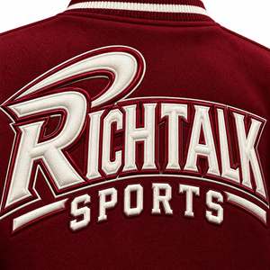Chaqueta Varsity Marrón para Hombre, con Mangas de Cuero PU, Logotipo Bordado, Cuello Camisero, Corte Regular, Estilo Otoñal - Product Image 5