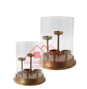 Portavelas de Metal de aluminio fundido vela huracán precio al por mayor hogar interior Vela decorativa vidrio Hurricanee - Product Image 6