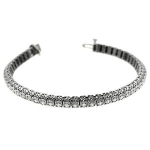 Bracelet tennis en platine style Milgrain avec diamants de laboratoire taille ronde en forme de panier carré - Product Image 2