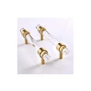 Tirador de acrílico transparente para muebles, tirador de latón y acrílico para gabinetes, tirador moderno europeo simple de acrílico para puertas de muebles del hogar, ¡mejor precio! - Product Image 1