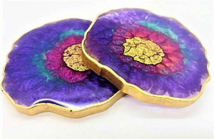 Ensemble de sous-verres en résine, magnifiques dessous de verre en résine, décoration de table, motifs variés, prix de gros - Product Image 3