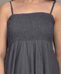 Vestido de Fiesta Casual para Mujer, Moderno, Color Sólido Natural, Algodón, Por Encima de la Rodilla, Sin Mangas, Silueta Recta, Estilo Imperio - Product Image 5