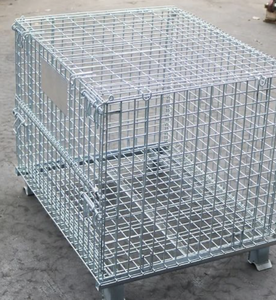 Heavy Duty Industrial Wire Mesh Roll Cage Durable Workshop Storage <b>Trolley</b> with 360 Degree Swivel for Logistics Transport - Product Image 4