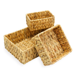 Top selling water hyacinth storage <b>basket</b> handmade fruit storage containers tabletop organizing <b>baskets</b> - Product Image 2