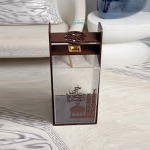 Elegante Quemador de Incienso de Madera con Estuche de Almacenamiento de Acrílico Transparente, Diseño de Mezquita, Perfecto para Aromatizar y Decorar el Hogar Moderno - Product Image 3