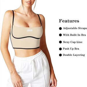 เสื้อครอปออกกำลังกายแบบสปอร์ต สายปรับได้ ฟองน้ำถอดออกได้ รองรับแรงกระแทกปานกลาง คอรูปตัวยู - Product Image 4