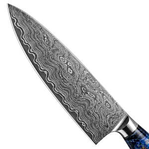 Couteau de chef en acier Damas fait main, couteau de cuisine professionnel avec manche ergonomique en résine, lame de coupe tranchante - Product Image 4