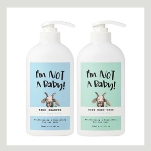 body <b>skin</b> care set Korean K-Beauty I m Not a Baby Goat Milk <b>Kids</b> Shampoo 500ml Body Wash 500ml Made in Korea - Product Image 1