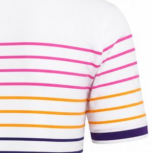 Polo Sublimado a Rayas Blancas y Rosas para Hombre, Camiseta Deportiva de Manga Corta, Ropa de Golf Elegante para Prácticas Deportivas y Uso Casual - Product Image 4