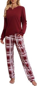 Conjunto de Pijama para Mujer, Fabricante de Ropa, Conjunto de Loungewear a Cuadros de Algodón, Top de Manga Larga y Pantalones de Algodón, Ropa de Dormir para Damas - Product Image 5
