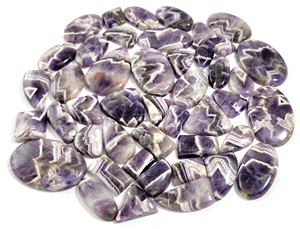 Cabochons en Améthyste Chevron, Pierres Précieuses Naturelles pour la Fabrication de Pendentifs, Lot de Pierres Précieuses Chevron Améthyste en Vrac - Product Image 6