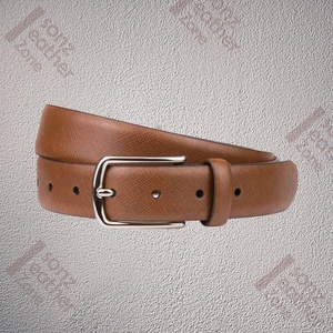 Cinturón de piel auténtica con hebilla de aleación ajustable para hombre, informal, a la moda - Product Image 1