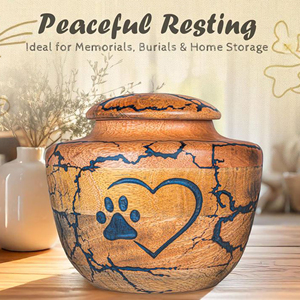 Handmade Wooden Cremation Urn for Human Ashes Premium Solid Wood Funeral Urn with Engraving Option by AYAANS - Product Image 4