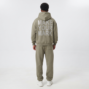 <b>Men's</b> Oversize <b>Pullover</b> Tracksuit Casual 100% Fleece Polyester Rhinestone Heavy Weight Loose Fit Two Piece Winter Warm Set <b>Men</b> - Product Image 2