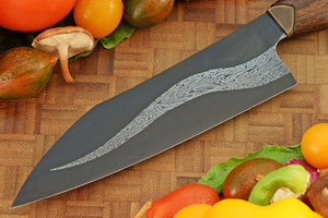 Couteau de cuisine professionnel japonais artisanal moderne en acier Damas, ambidextre, durable, personnalisé en gros (OEM/ODM) - Lames PRESTIGE - Product Image 6