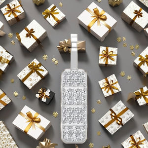 SHRAMAN DIAMOND Collar con Colgante Minimalista Estilo Hip Hop Clásico, Chapado en Rodio sobre Oro Blanco de 10K, con Dijes de Barra de Diamante Natural - Product Image 4