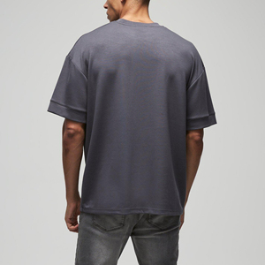 Wholesale Hot Selling 100% Cotton <b>Men's</b> T-<b>Shirts</b> High Quality Custom Embroidered Logo Drop Shoulder Hip Hop Style Quick Dry - Product Image 5