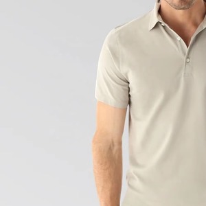 Polo à manches courtes gris clair pour homme, 100% coton tricoté, couleur unie, respirant, coupe classique, qualité supérieure, vente en gros - Product Image 5